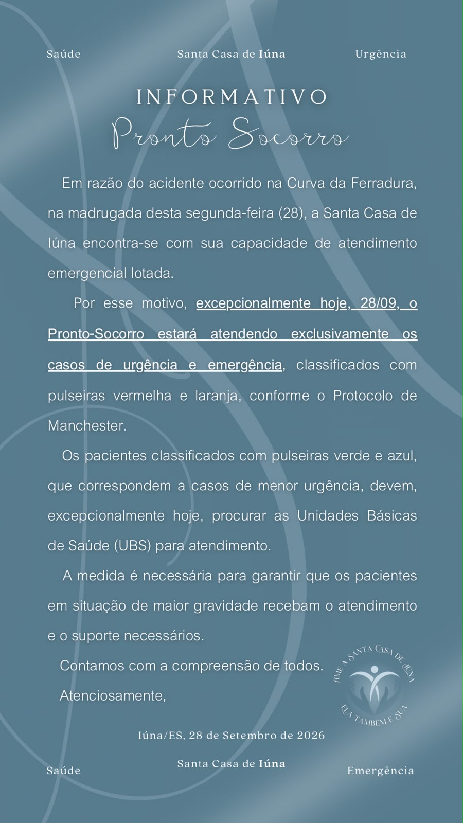Informativo - Pronto Socorro 28-09